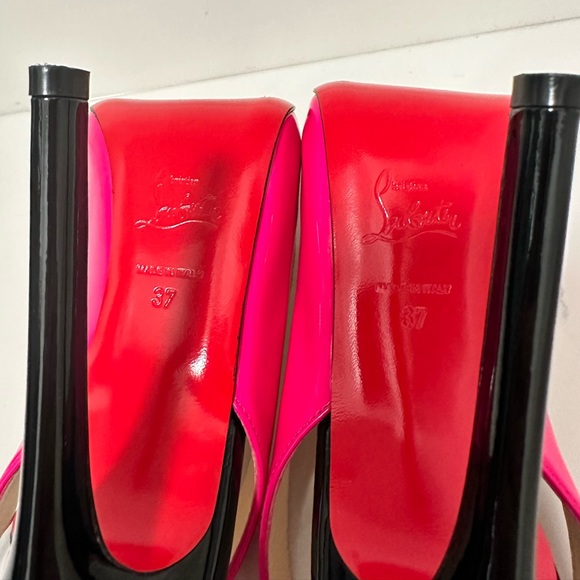 Christian Louboutin patent leather sling back sandals, size 37 - Picture 7 of 13